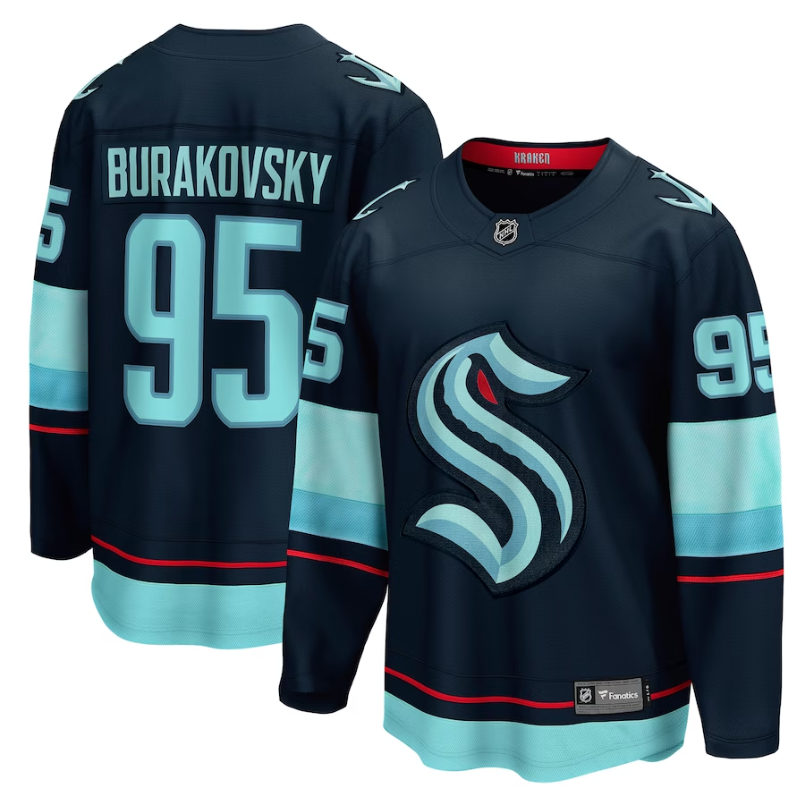 Men's Seattle Kraken Andre Burakovsky #95 Navy Home Breakaway Jersey